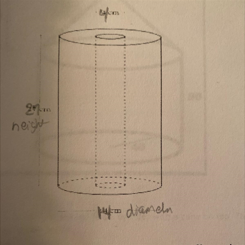 A roll of tissue paper towels has the given dimensions. Determine, to the nearest-example-1