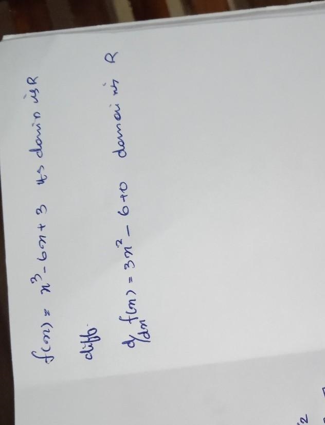 Let f(x)=x^3-6x+3 i. find the domain of the function and f’(x) in the domain.​-example-1