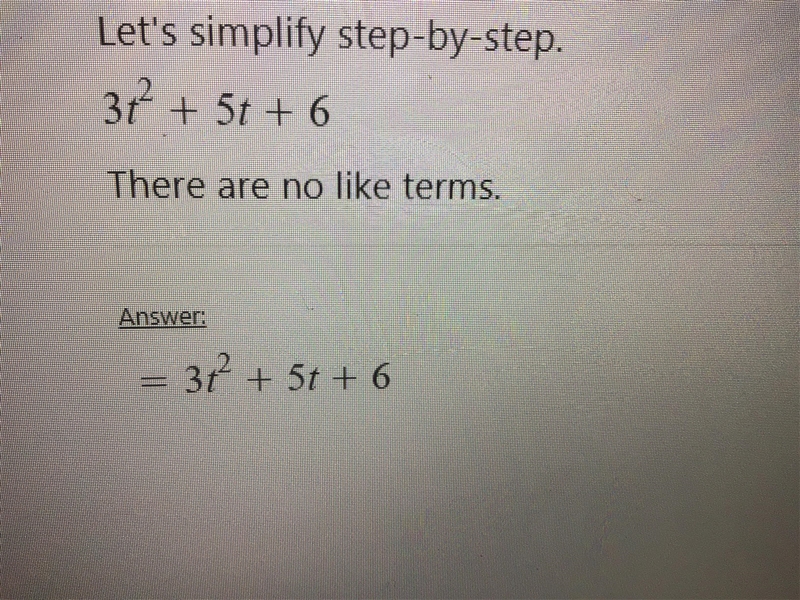 If t = -3, then 3t2 + 5t + 6 equals-example-1