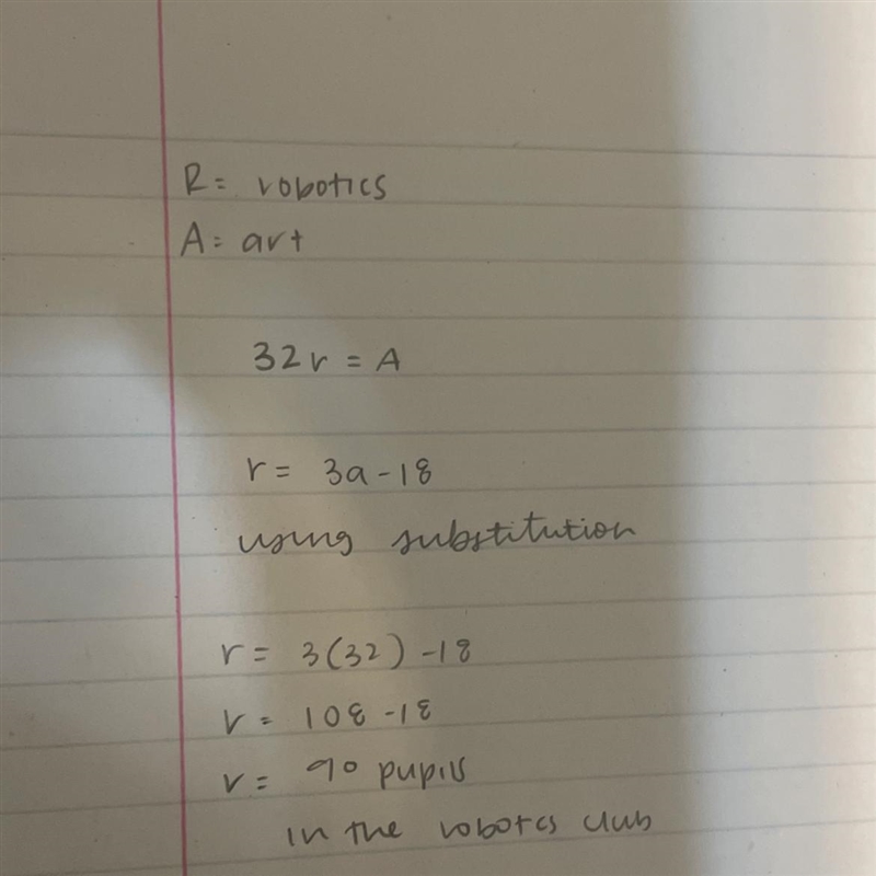 5. There are 32 more pupils in the Robotics Club than in the Art club. The number-example-1