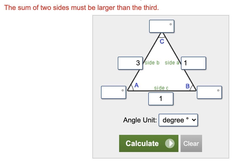 Determine whether each triangle below will form a unique triangle, no triangle, or-example-2