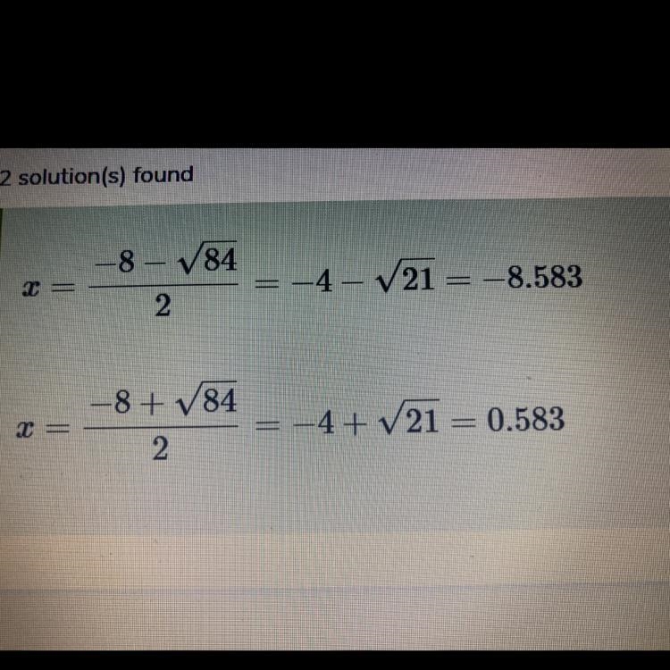 6) Solve the equation by Completing the Square. Show all the solutions. x2 + 8x -5 = 0-example-1