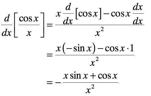 Derivative of cosx/x​-example-1