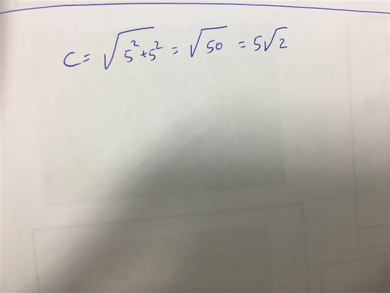 Find c in this special right triangle. * Please help it’s due in an hour!-example-1