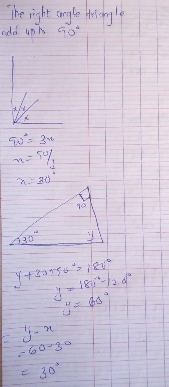 What is the value of y - X? A. 20 D B. 30 O E. о O C. 45-example-1