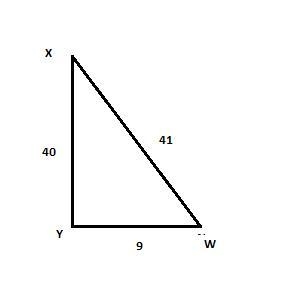 In ΔWXY, the measure of ∠Y=90°, YX = 40, XW = 41, and WY = 9. What ratio represents-example-1