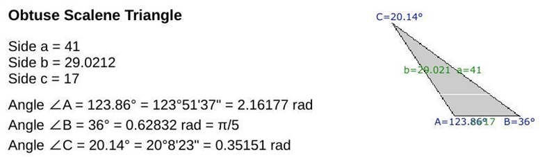 Solve the triangle. B = 36°, a = 41, c = 17 (5 points)-example-1