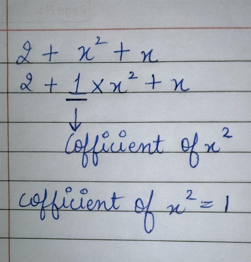 How to find coefficient of x²in 2+x²+c ​-example-1