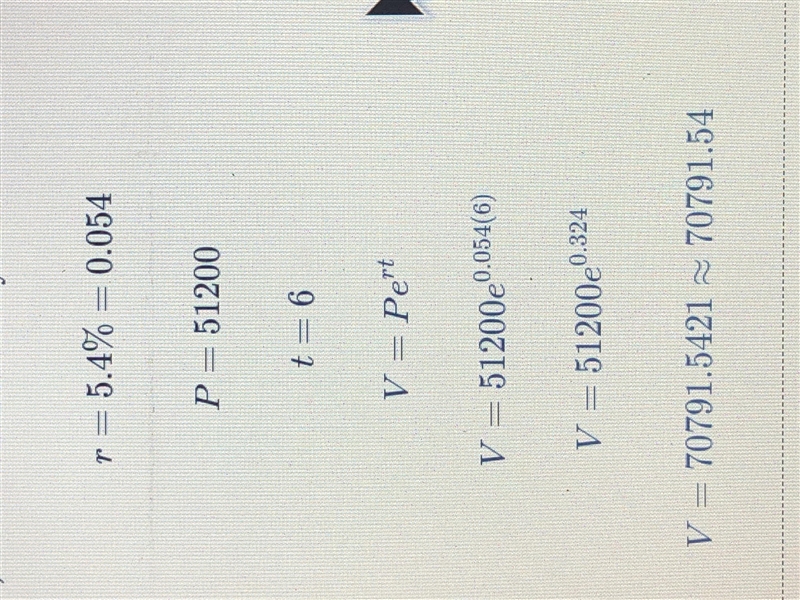 A person places $51200 in an investment account earning an annual rate of 5.4%, compounded-example-1