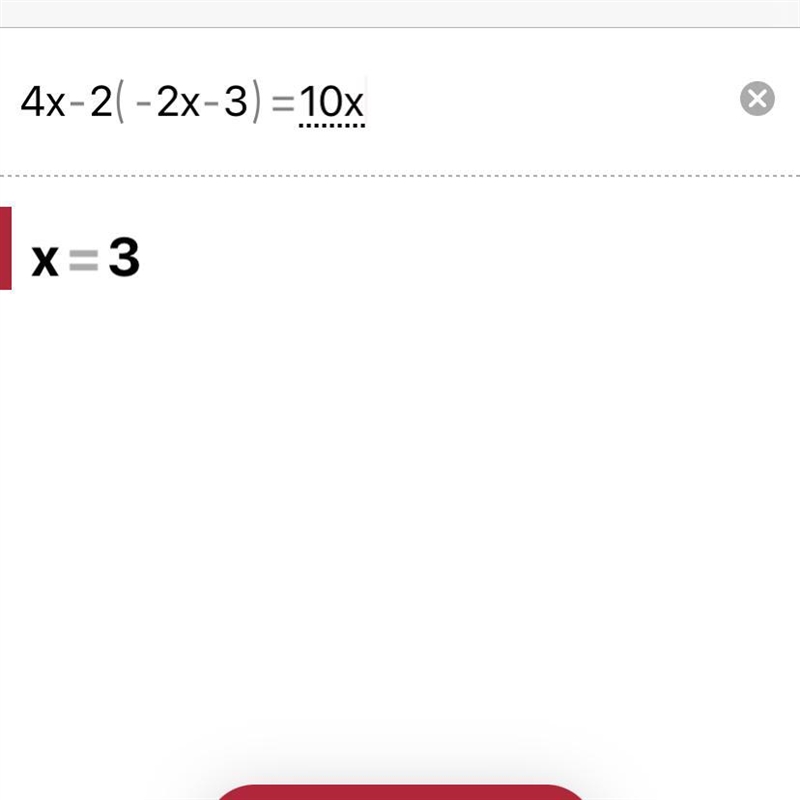 Solve. 4x – 2(–2x – 3) = 10x A. –8 B. 3 C. no solution D. all real numbers-example-1