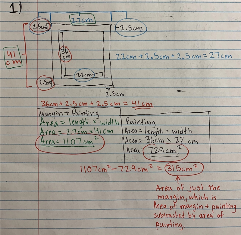 A painting of length 36 cm and breadth 22 cm is drawn on a cardboard such that there-example-1