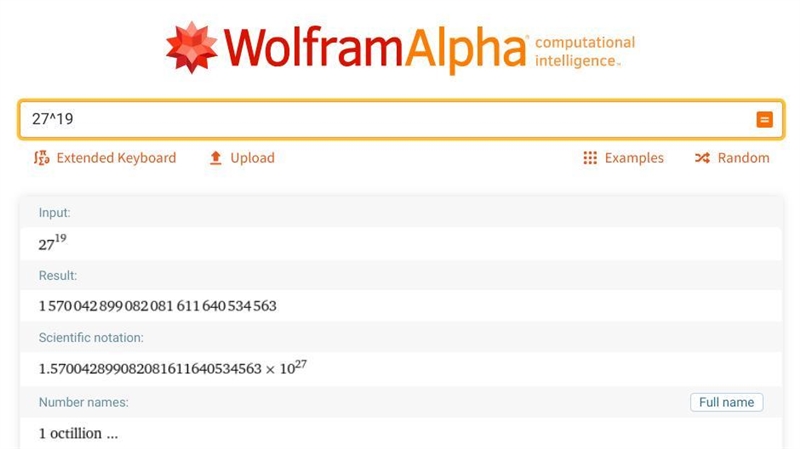 What is 27 to the 19th power-example-1