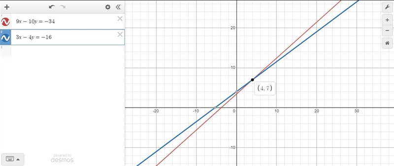 Solve this system of linear equations. Separat the x- and y-values with a comma. 9x-example-1