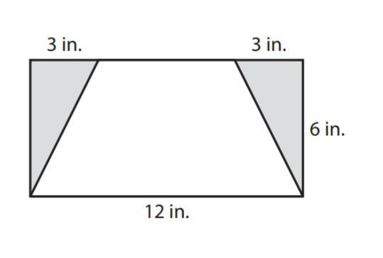 Two triangles are cut from a rectangle to form a trapezoid. What is the ratio of the-example-1