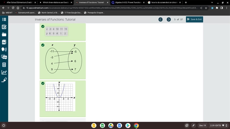 Which three relations are functions? Select all correct answers-example-1