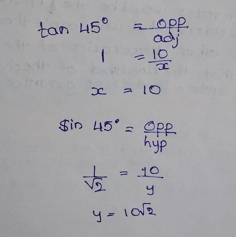 Need help. 45 -45 -90 X= Y=-example-1