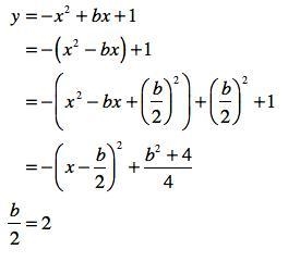 What value of b completes the function f(x)=-x^2+bx+1?-example-1