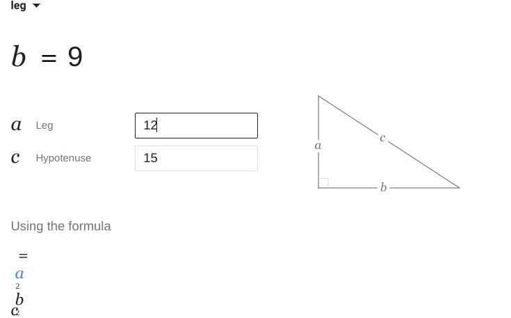 What is the value of a in the right triangle shown below?-example-1