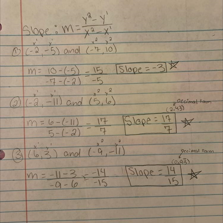 Find the slope of the line that passes through each pair of points #1 (-2,-5) (-7,10) #2 (-2, -11) (5,6) #3 (6,3), (-9,-11)-example-1