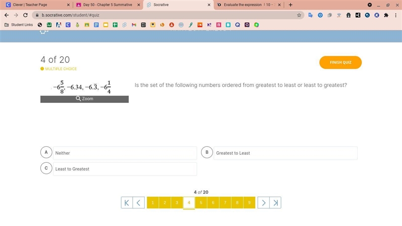 Is the set of the following numbers ordered from greatest to least or least to greatest-example-1