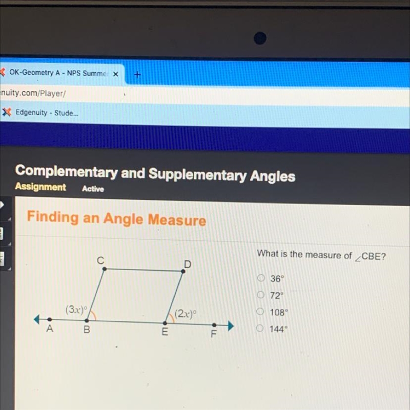 What is the measure of angle CBE￼￼?-example-1