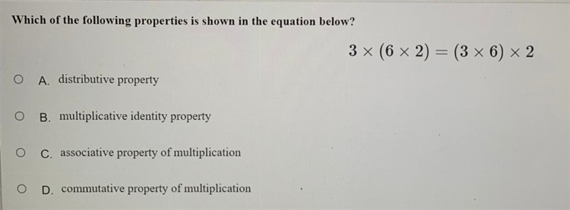 Which of the following properties is shown in the question below?-example-1