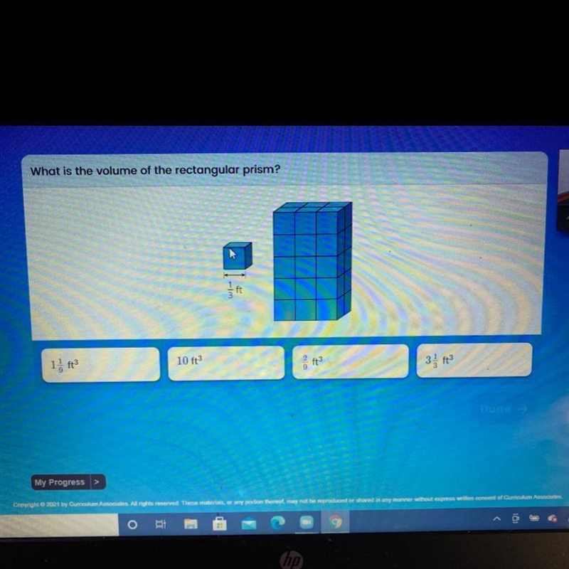 What is the volume of the rectangular prism? Help pls-example-1