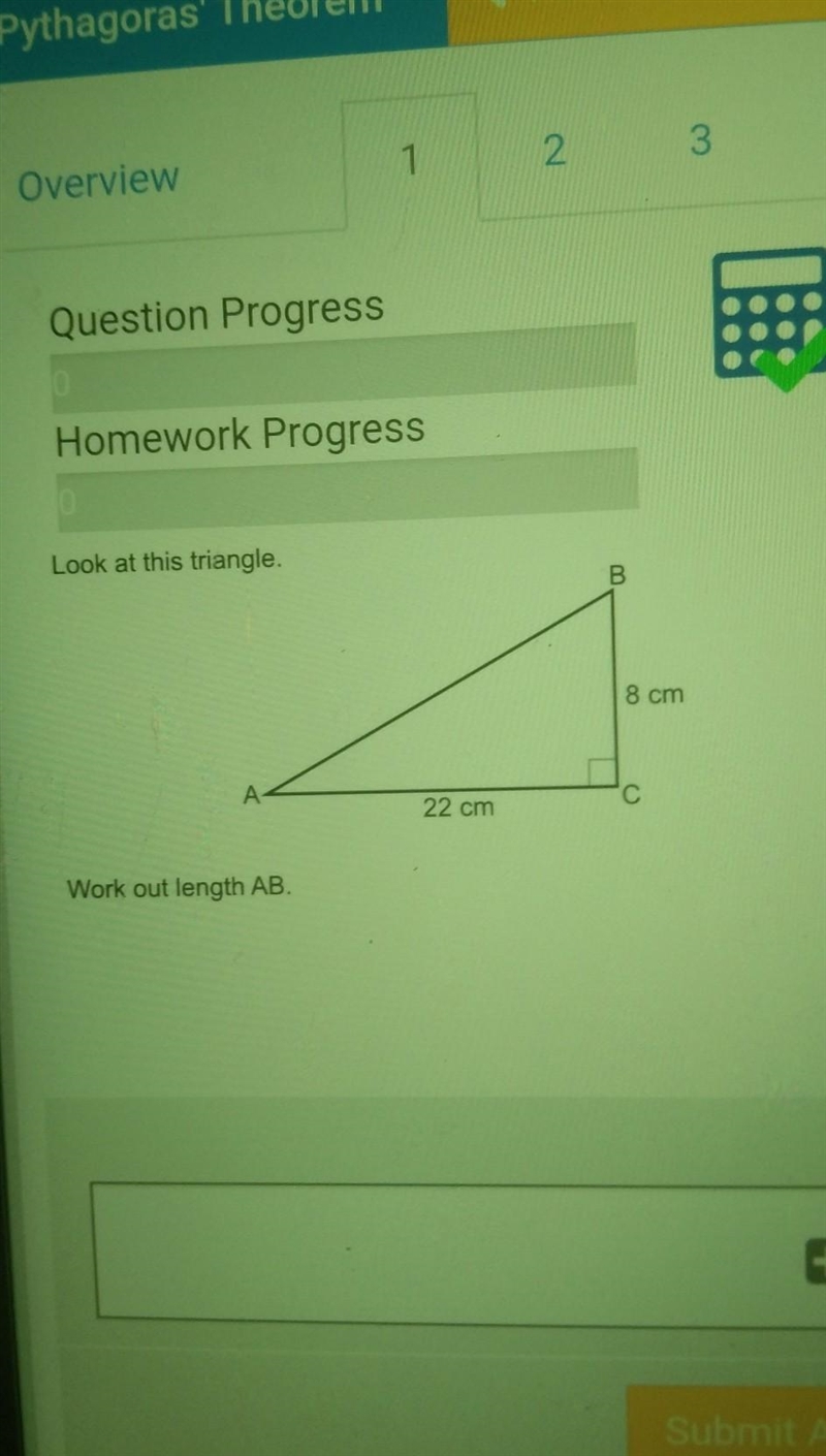 Look at this triangle work out the length AB​-example-1