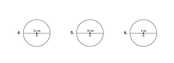 For questions 1 – 6, find the area of the circle to the nearest hundredth. Any help-example-1