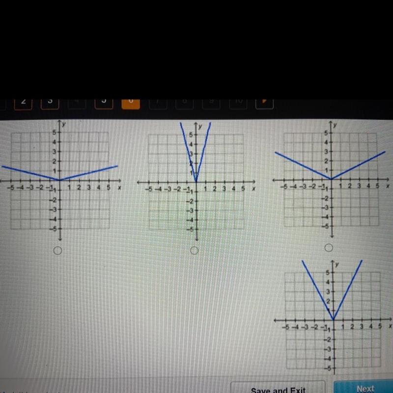 Which graph represents the function f(x) = 4|x|?-example-1