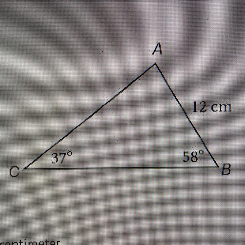 Find the length of side AC to the nearest centimeter.-example-1