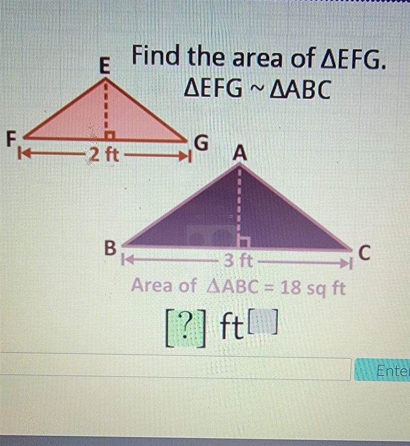 Find the area of EFG​-example-1