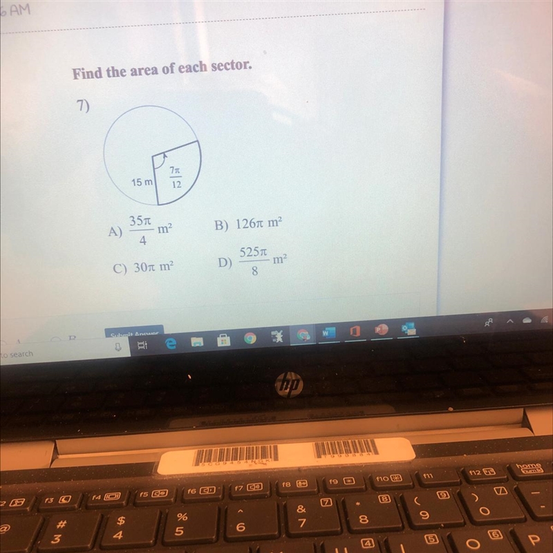 Find the area of each sector.-example-1