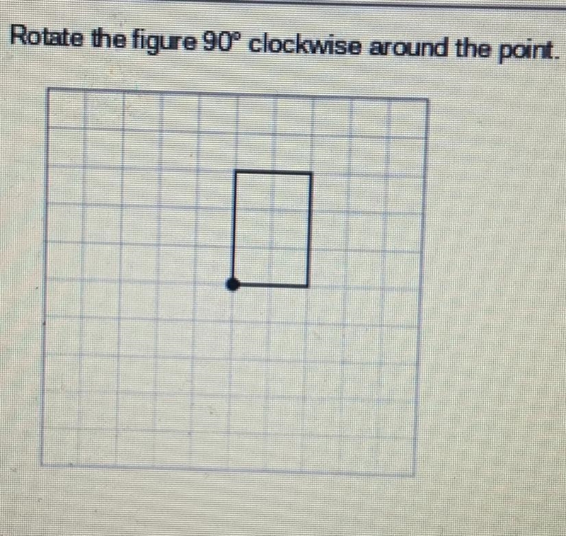 Rotate the figure 90° clockwise around the point.-example-1