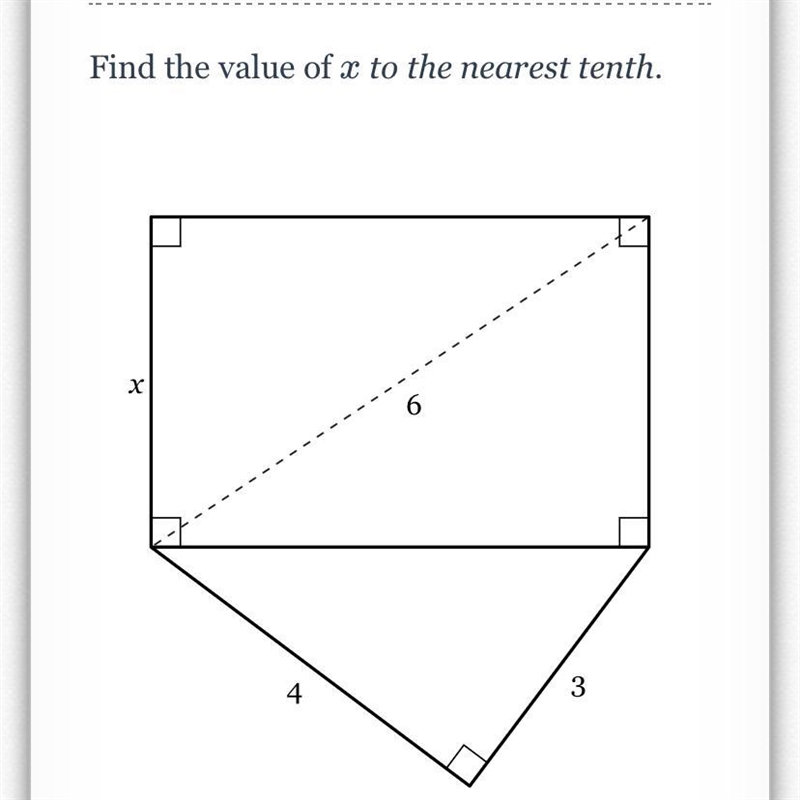 Find the value of x to the nearest tenth.-example-1