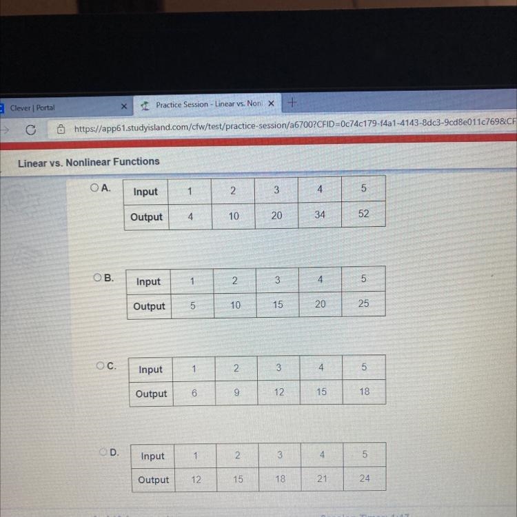 WHICH OF THE FOLLOWING IS NONLINEAR FUNCTION?-example-1