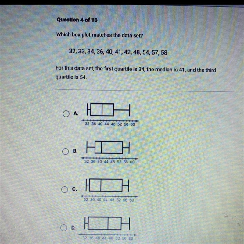 Which box plot matches the data set? Please help me!! :)-example-1