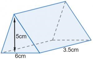 What is the volume of this triangular prism in cm^3? Image is in the png link. Ples-example-1