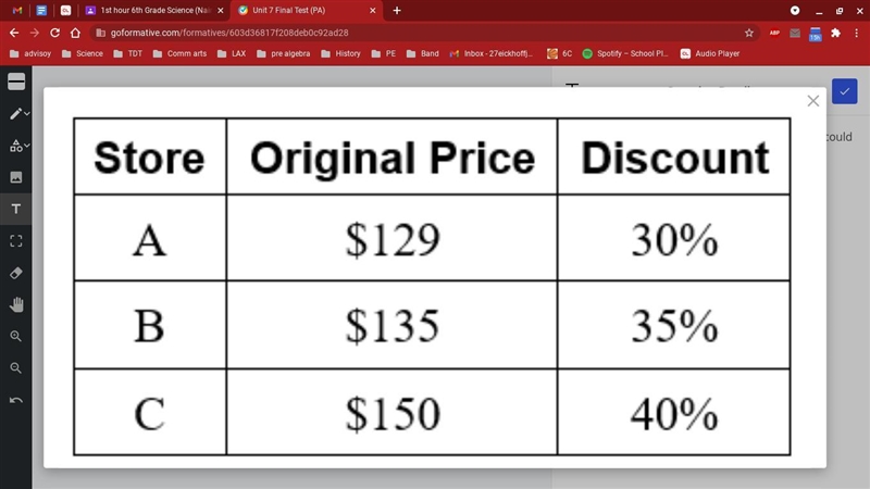 Please Help You are shopping for a cell phone. At which store could you find the least-example-1