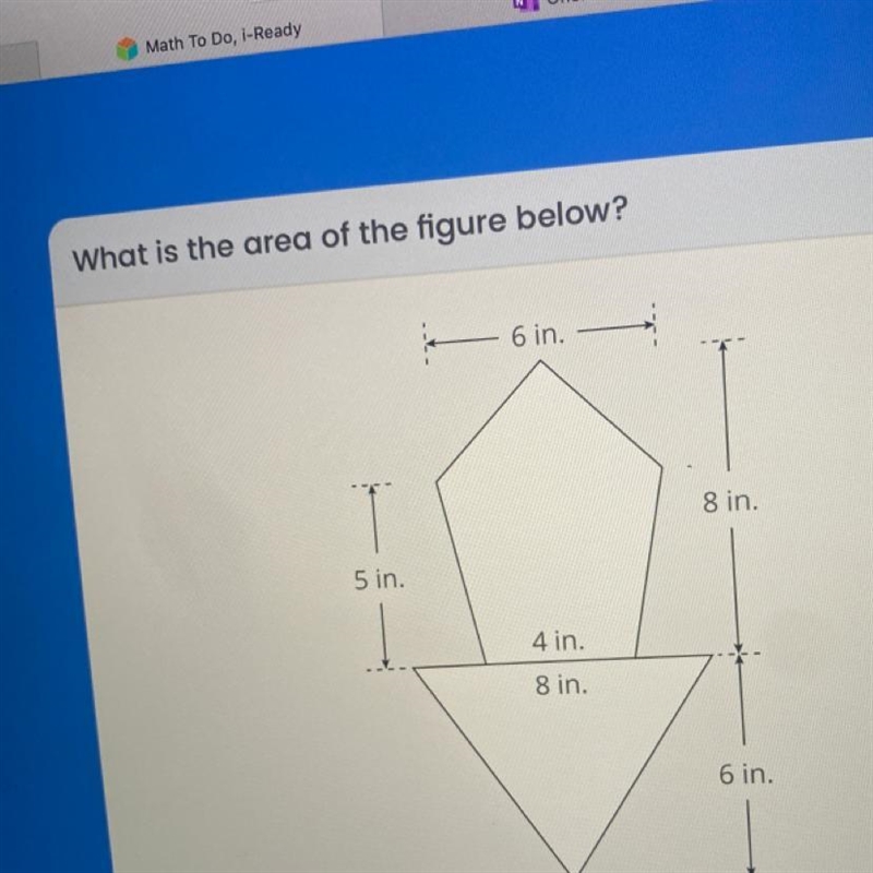 What is the area of the figure below?-example-1