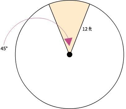 Find the area of the shaded sector. Leave your answer in terms of π. a. 3π ft2 b. 32π ft-example-1