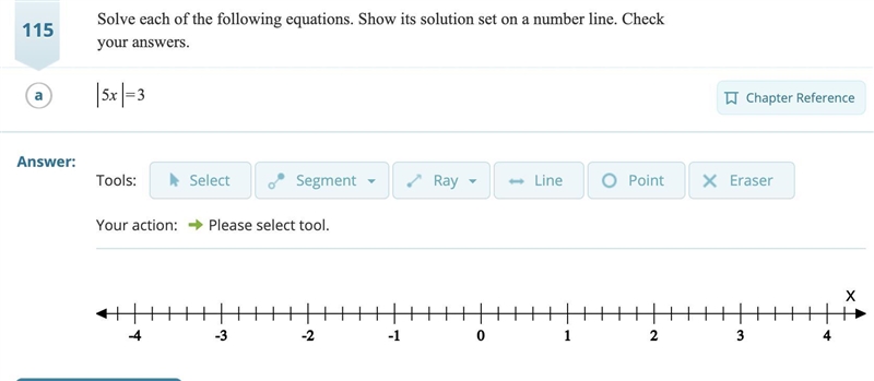 Solve each of the following equations. Show its solution set on a number line. Check-example-1