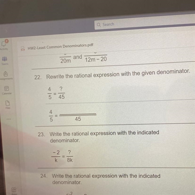 23. -2/k=?/8k? Need the answer ASAP please.-example-1