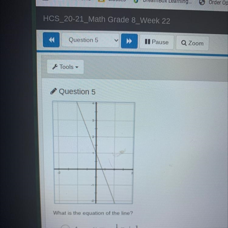 Question 5 What is the equation of the line?-example-1