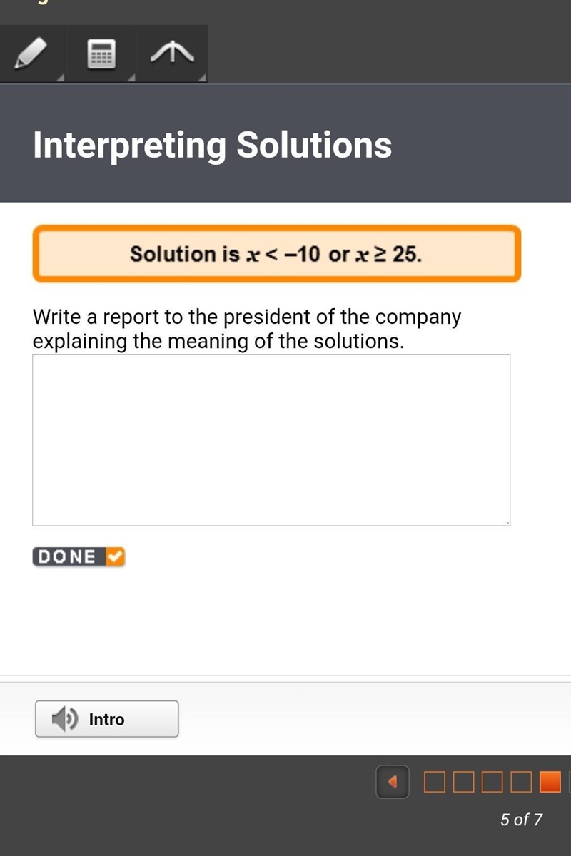 Write a report to the president of the company explaining the meaning of the solutions-example-1