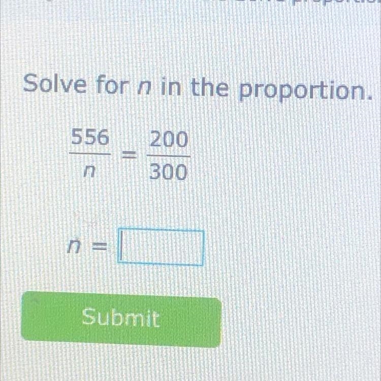 Solve for n in the proportion-example-1