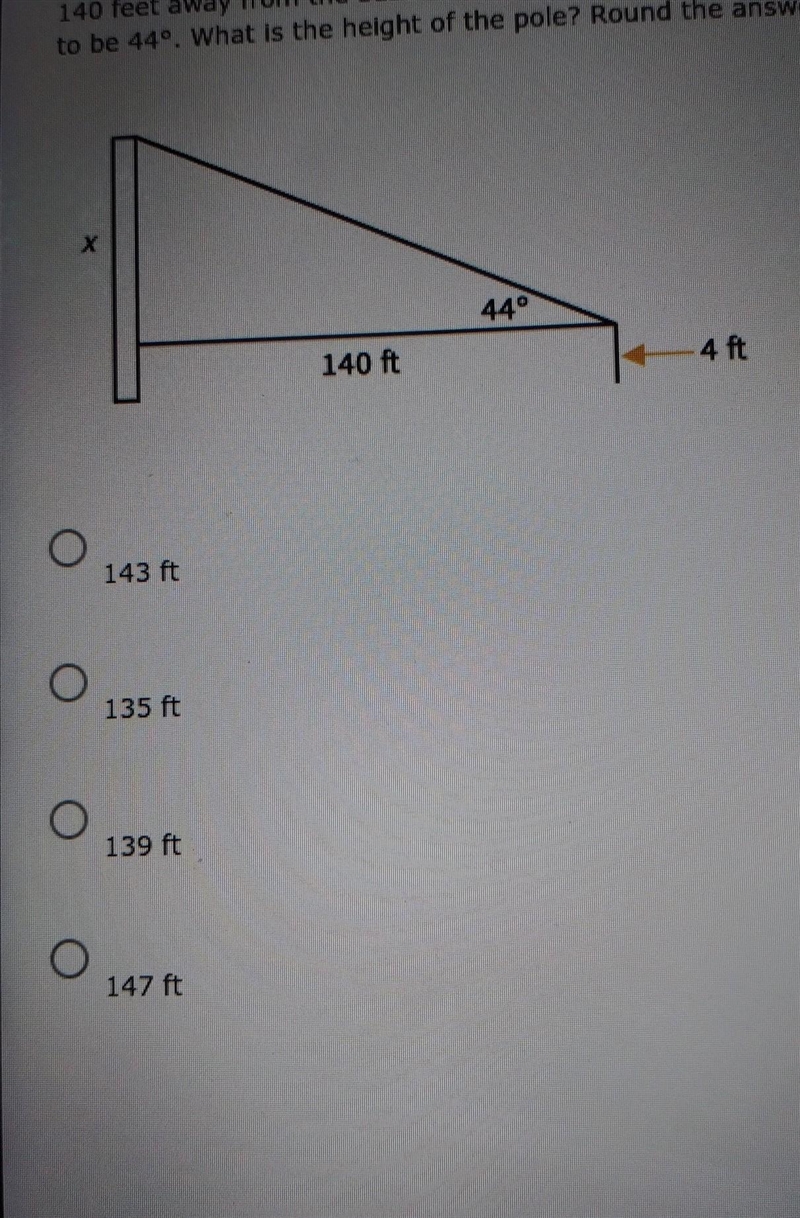 please fast answer. to find the height of the pole, a surveyor uses a theodolite. the-example-1