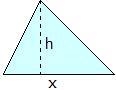 If x = 7 units and h = 4 units, then what is the area of the triangle shown above-example-1