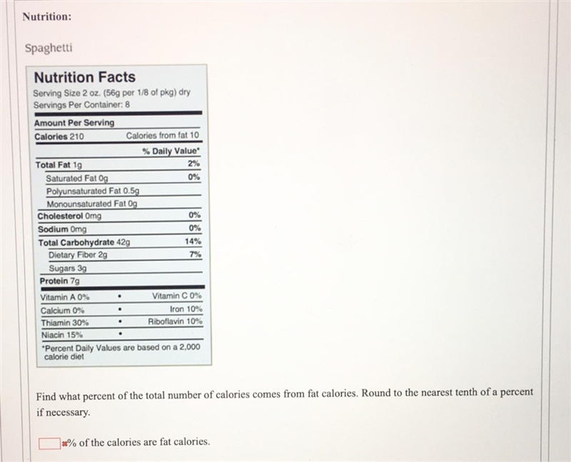 So for this problem what I did was I divided 210 (the total number of calories) / 10 (calories-example-1