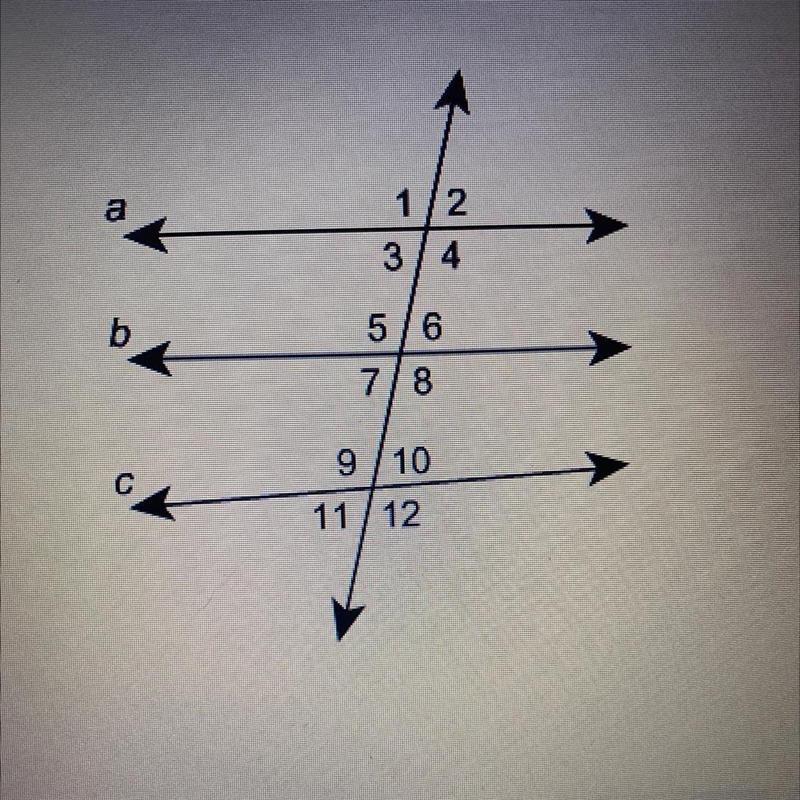 Given a || b , and c is not parallel to a or b, which statements must be true? Select-example-1